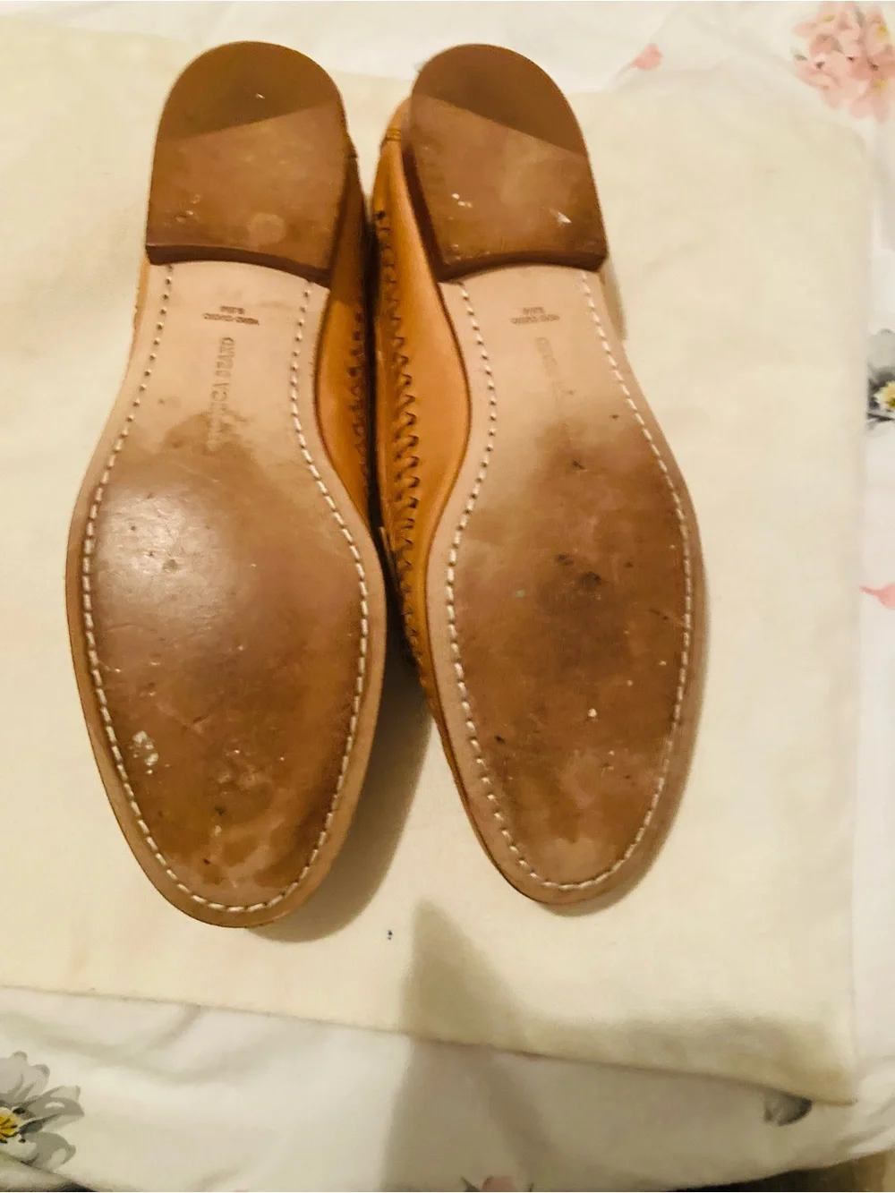 Veronica Beard Cognac Woven Leather Slip-On Loafers